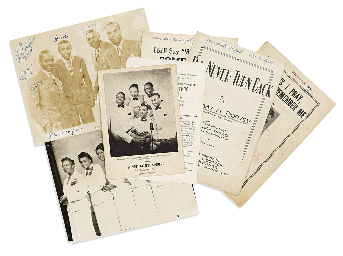 (ENTERTAINMENT--MUSIC.) Collection of gospel music, photographs, and ephemera.